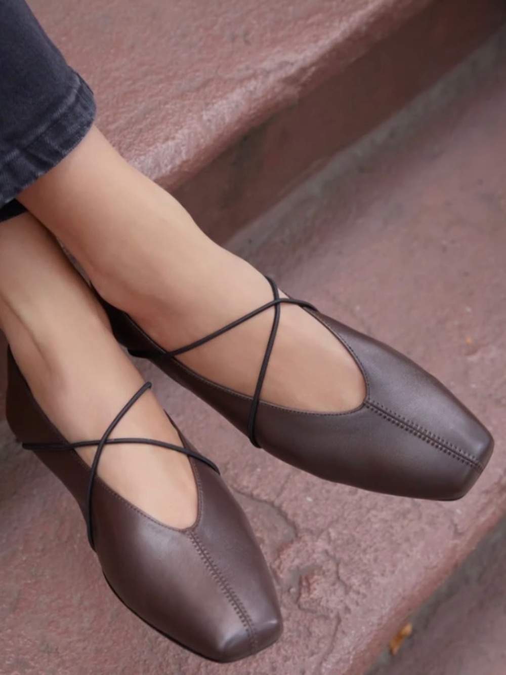 *NEW* M.Gemi The Una Chocolate Leather Flats, Made in Italy, Size 40/9